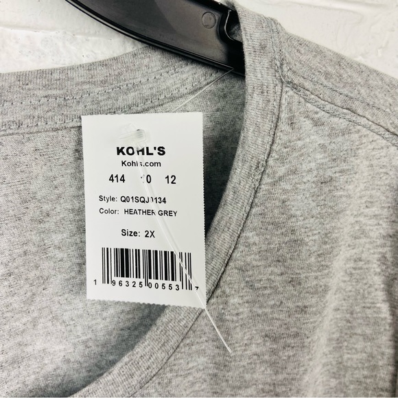 NWT SELENA FOREVER heather gray cotton short sleeve shirt size 1X - Picture 4 of 10